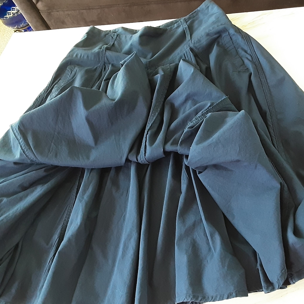 For the Republic 100% Cotton Navy Flare Circle Shaker Pleated Skirt Sz 6 - Y2K - Picture 9 of 13